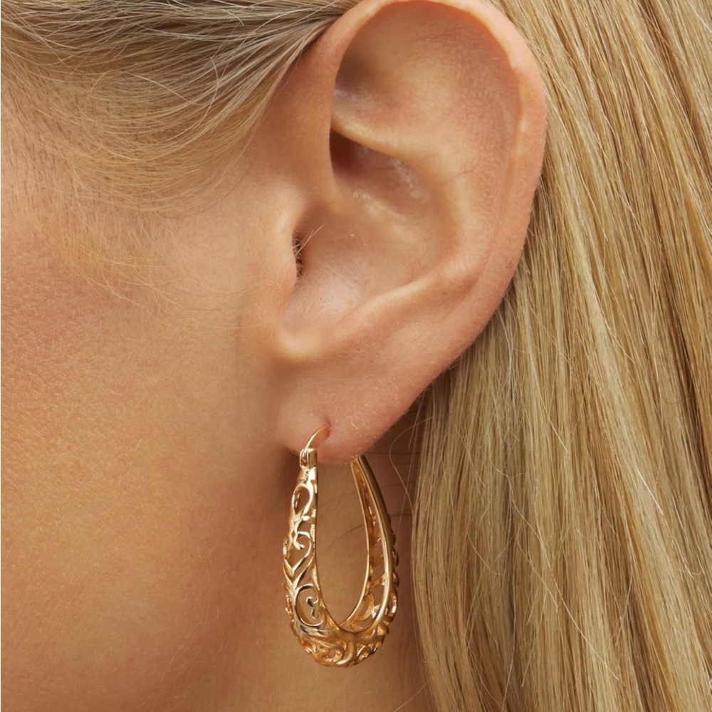 18K Gold Plated Hoop Earrings Women